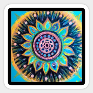 Colourful Mandala design Impressionist painting Sticker